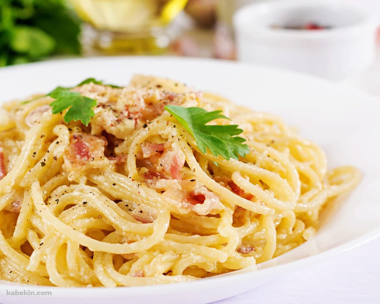 美味しそうなカルボナーラ / パスタ / スパゲティの壁紙(1280px x 1024px) 高画質 PC・デスクトップ用