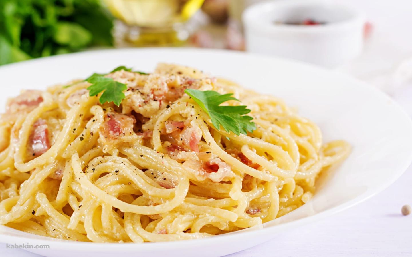 美味しそうなカルボナーラ / パスタ / スパゲティの壁紙(1440px x 900px) 高画質 PC・デスクトップ用