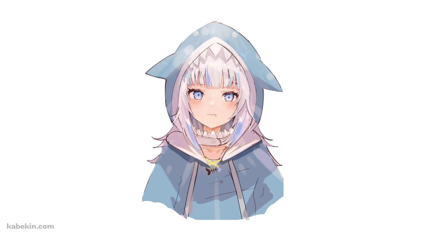 Gawr Gura がうる・ぐら / 水彩 / かわいい / ホロライブの壁紙(1366px x 768px) 高画質 PC・デスクトップ用