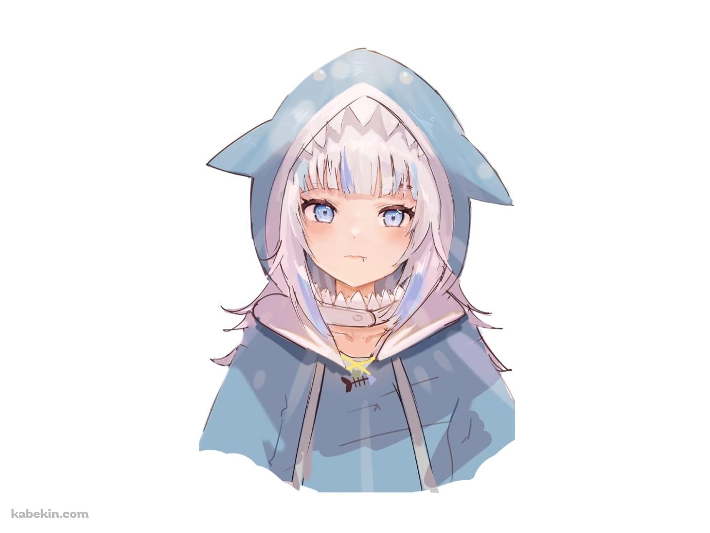 Gawr Gura がうる・ぐら / 水彩 / かわいい / ホロライブの壁紙(1400px x 1050px) 高画質 PC・デスクトップ用