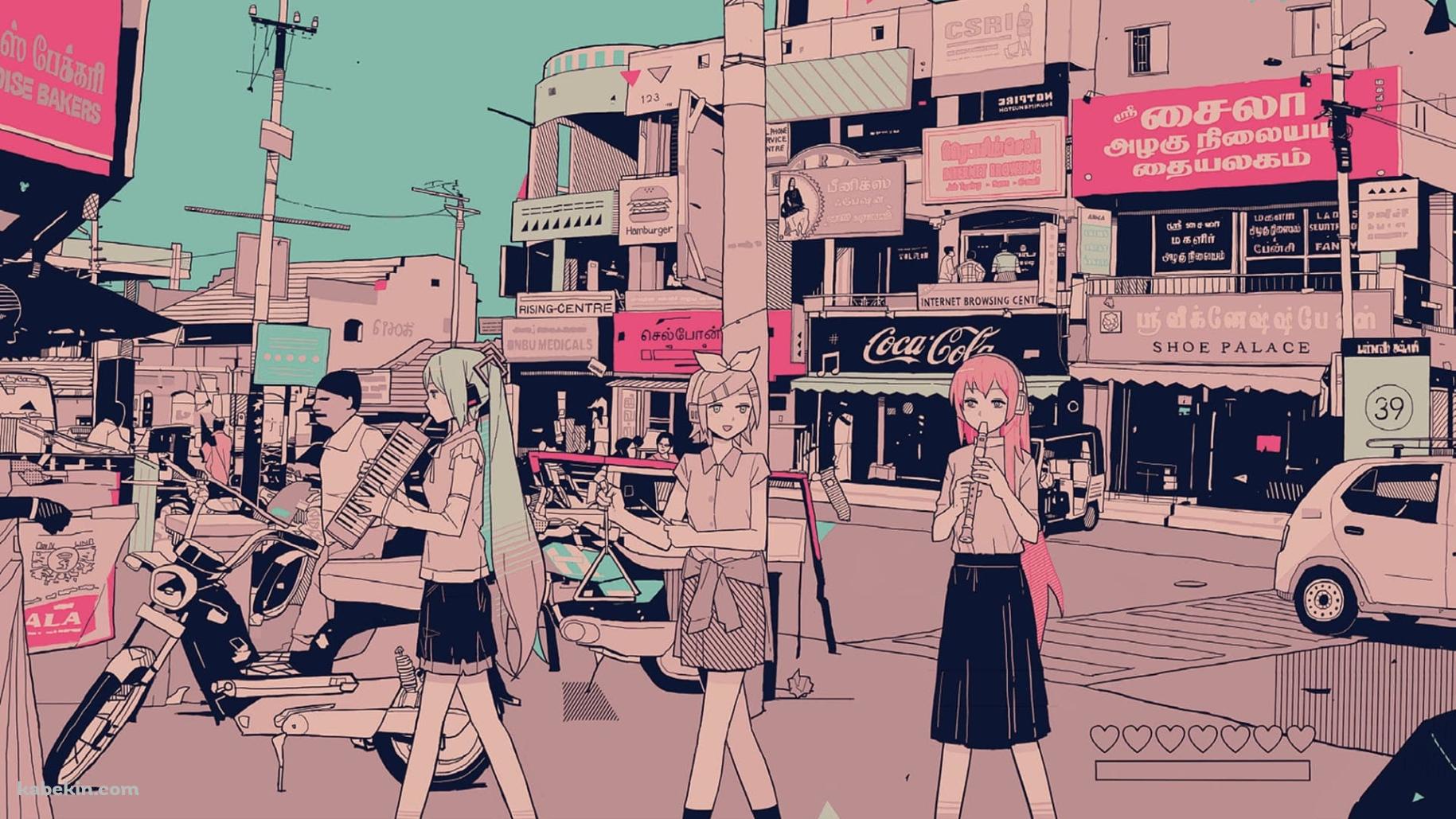 ボカロ / 初音ミク / 鏡音リン / 巡音ルカ / レトロの壁紙(1829px x 1029px) 高画質 PC・デスクトップ用