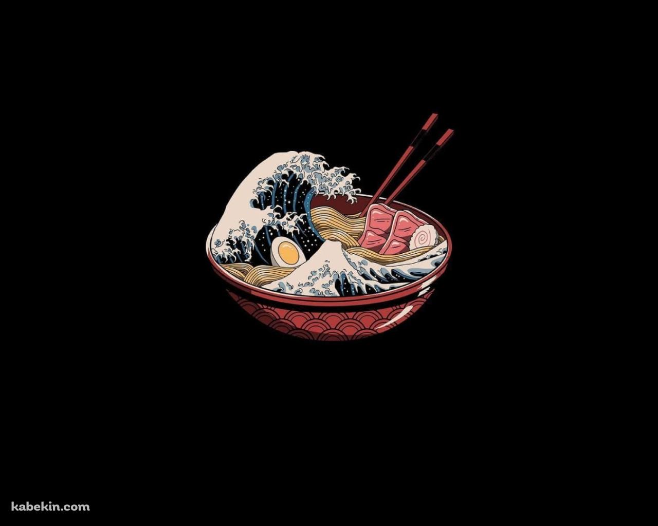 ラーメン / 波 / チャーシュー / ゆで卵 / 箸の壁紙(1280px x 1024px) 高画質 PC・デスクトップ用