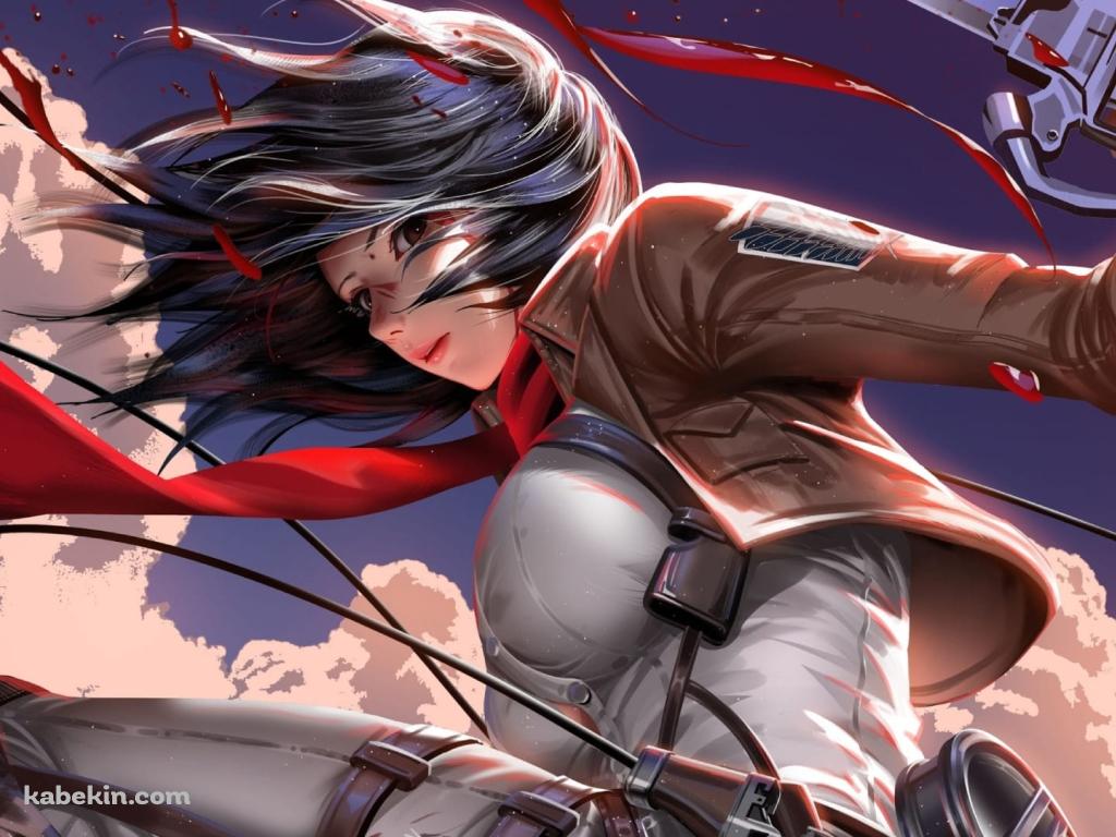 闘うミカサ・アッカーマン / 進撃の巨人の壁紙(1024px x 768px) 高画質 PC・デスクトップ用