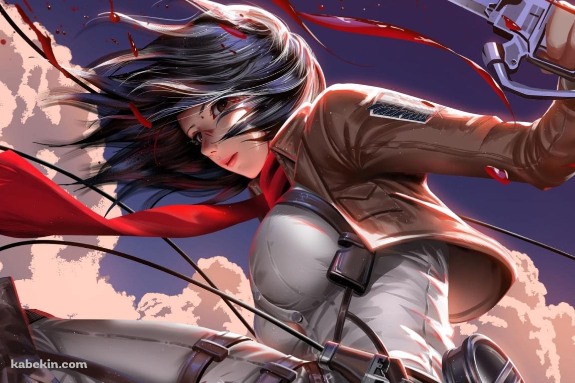 闘うミカサ・アッカーマン / 進撃の巨人の壁紙(1152px x 768px) 高画質 PC・デスクトップ用
