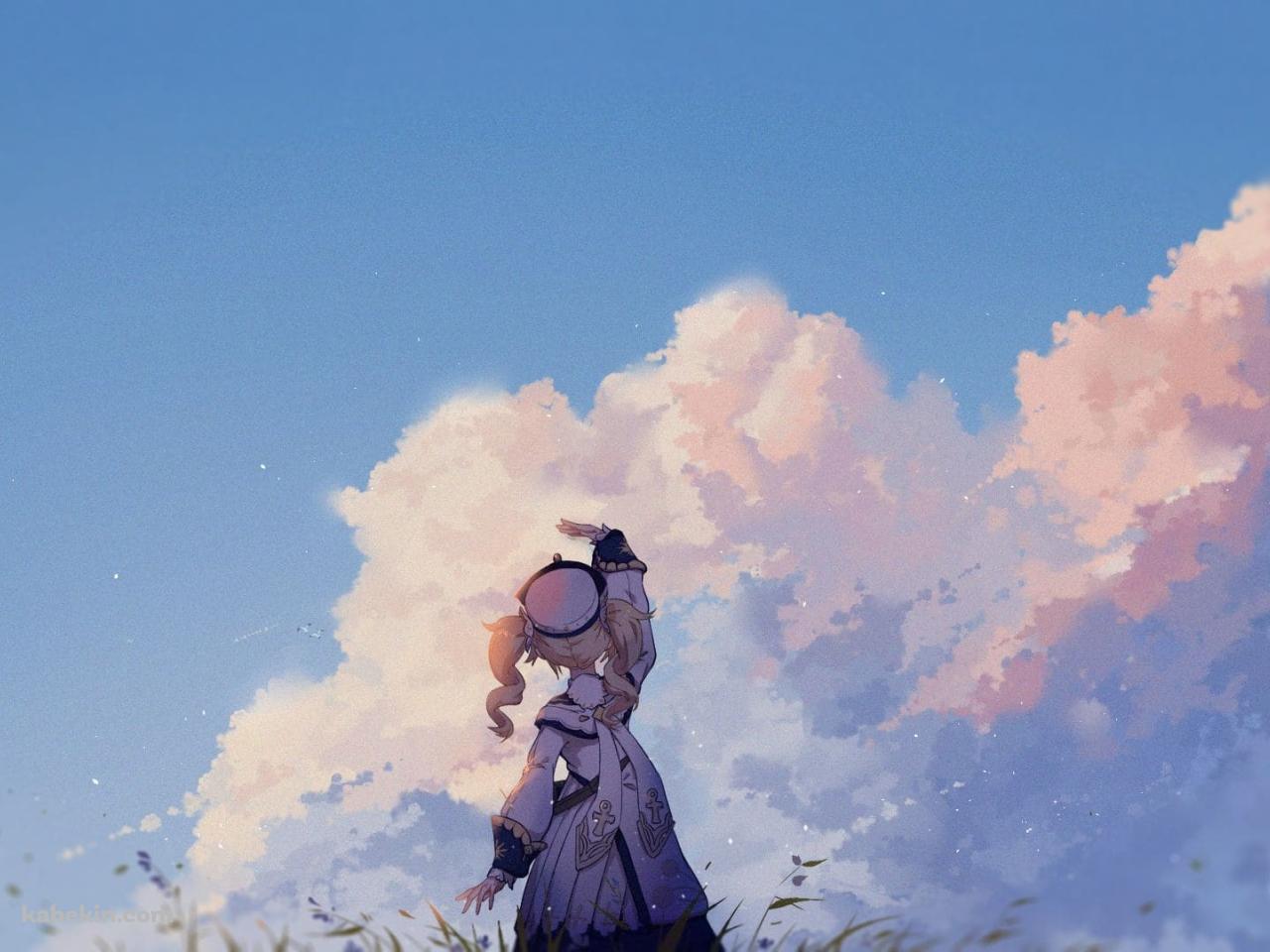 原神 / 空に手を伸ばすバーバラの壁紙(1280px x 960px) 高画質 PC・デスクトップ用