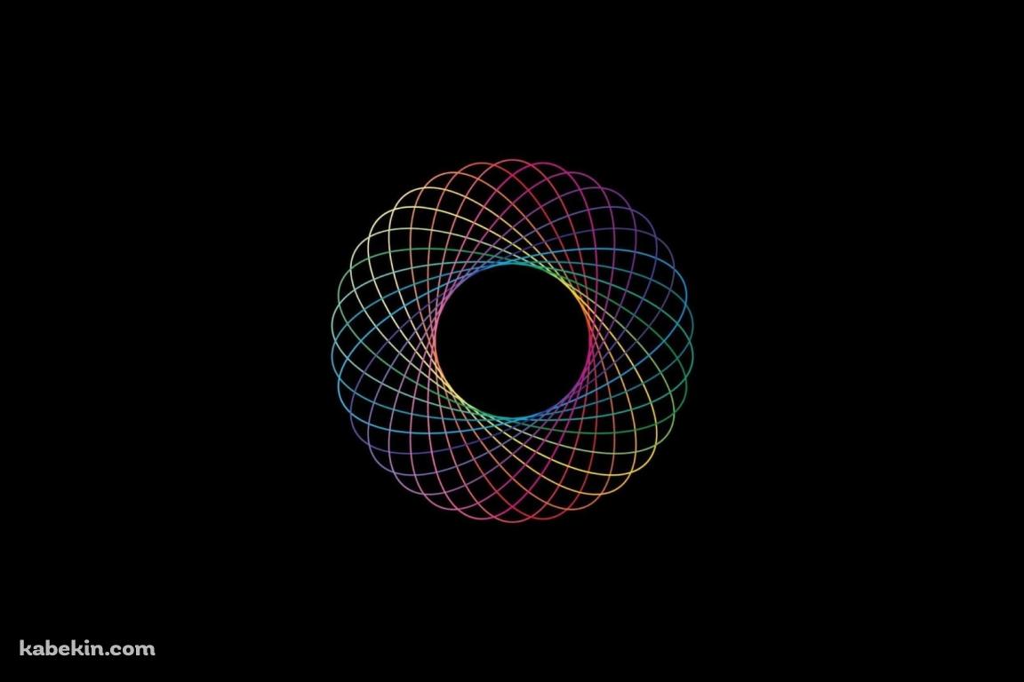 虹色 楕円 アブストラクトの壁紙(1152px x 768px) 高画質 PC・デスクトップ用