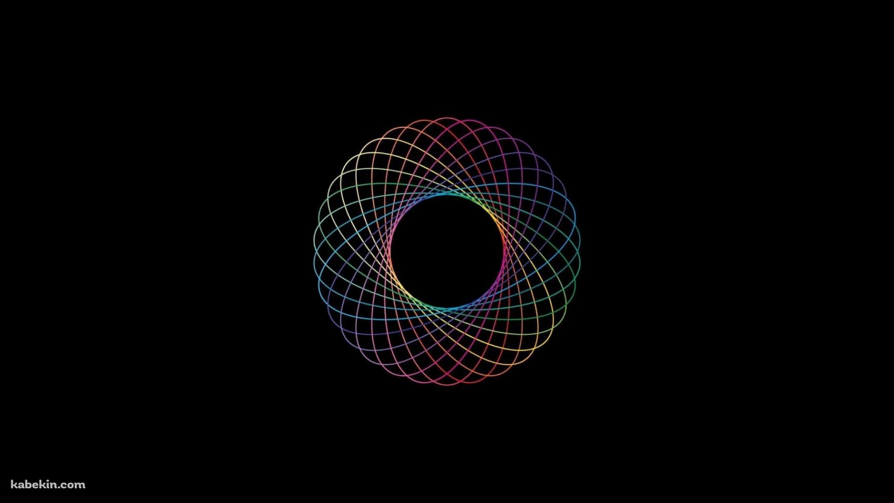 虹色 楕円 アブストラクトの壁紙(1829px x 1029px) 高画質 PC・デスクトップ用