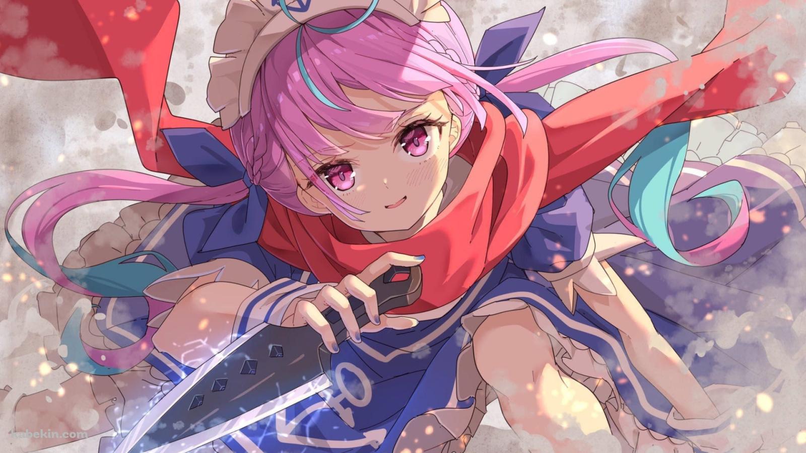 かわいい湊あくあ / APEX / クナイ / バーチャルYouTuber / ホロライブの壁紙(1600px x 900px) 高画質 PC・デスクトップ用