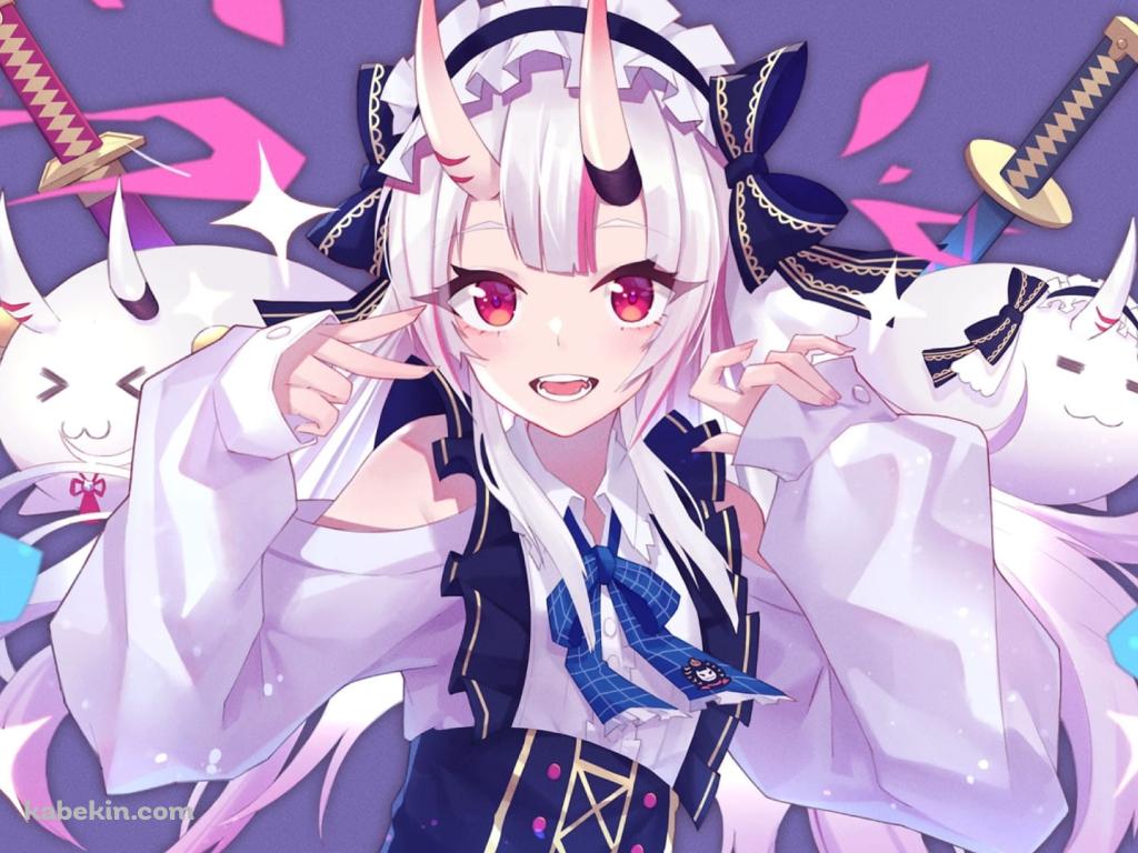 百鬼あやめ / 紫 / バーチャルYouTuber / ホロライブの壁紙(1024px x 768px) 高画質 PC・デスクトップ用