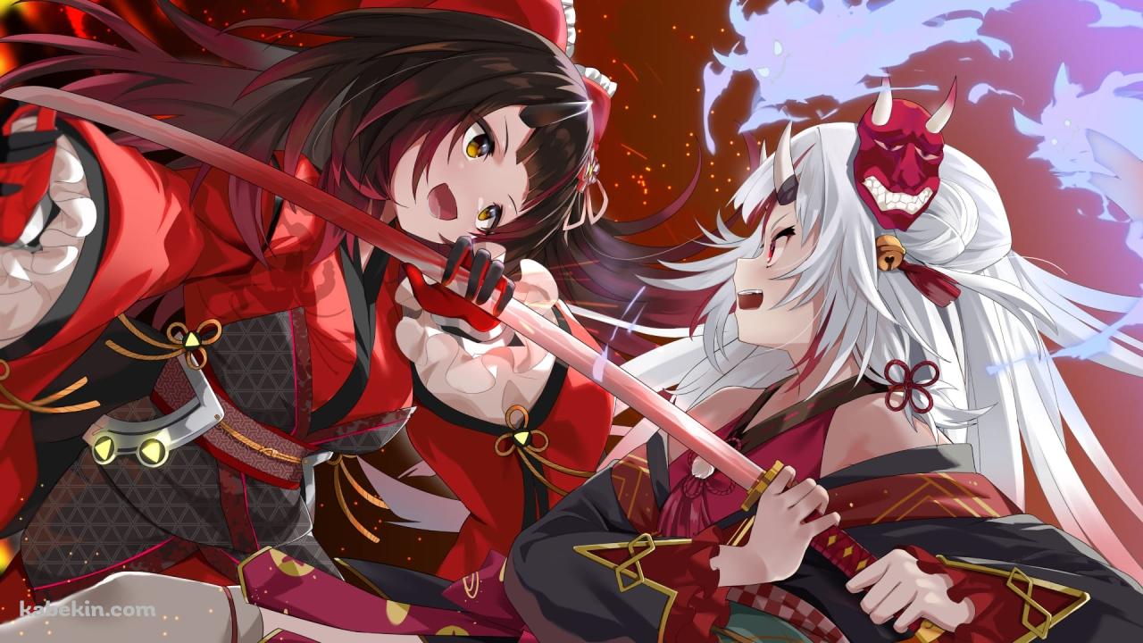 百鬼あやめ (なきり あやめ) / バーチャル鬼神 / ロボ子さん / バーチャルアイドル / バーチャルYouTuber / ホロライブの壁紙(1280px x 720px) 高画質 PC・デスクトップ用