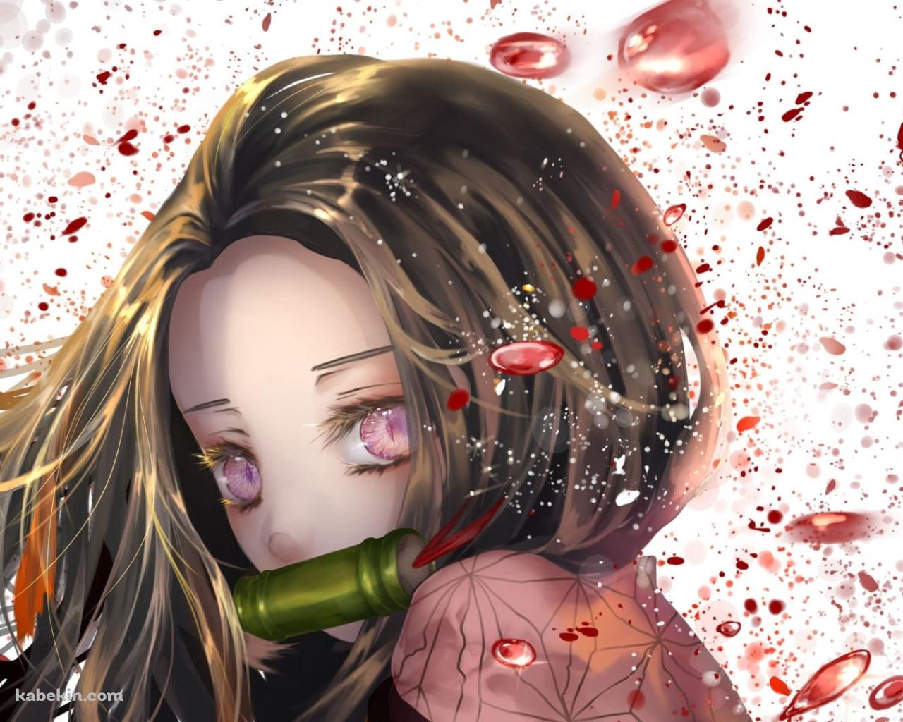 竈門禰豆子（かまどねずこ） / 鬼滅の刃 / 背景の壁紙(1280px x 1024px) 高画質 PC・デスクトップ用