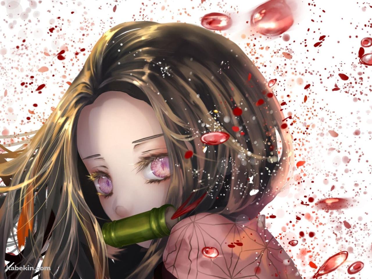 竈門禰豆子（かまどねずこ） / 鬼滅の刃 / 背景の壁紙(1280px x 960px) 高画質 PC・デスクトップ用