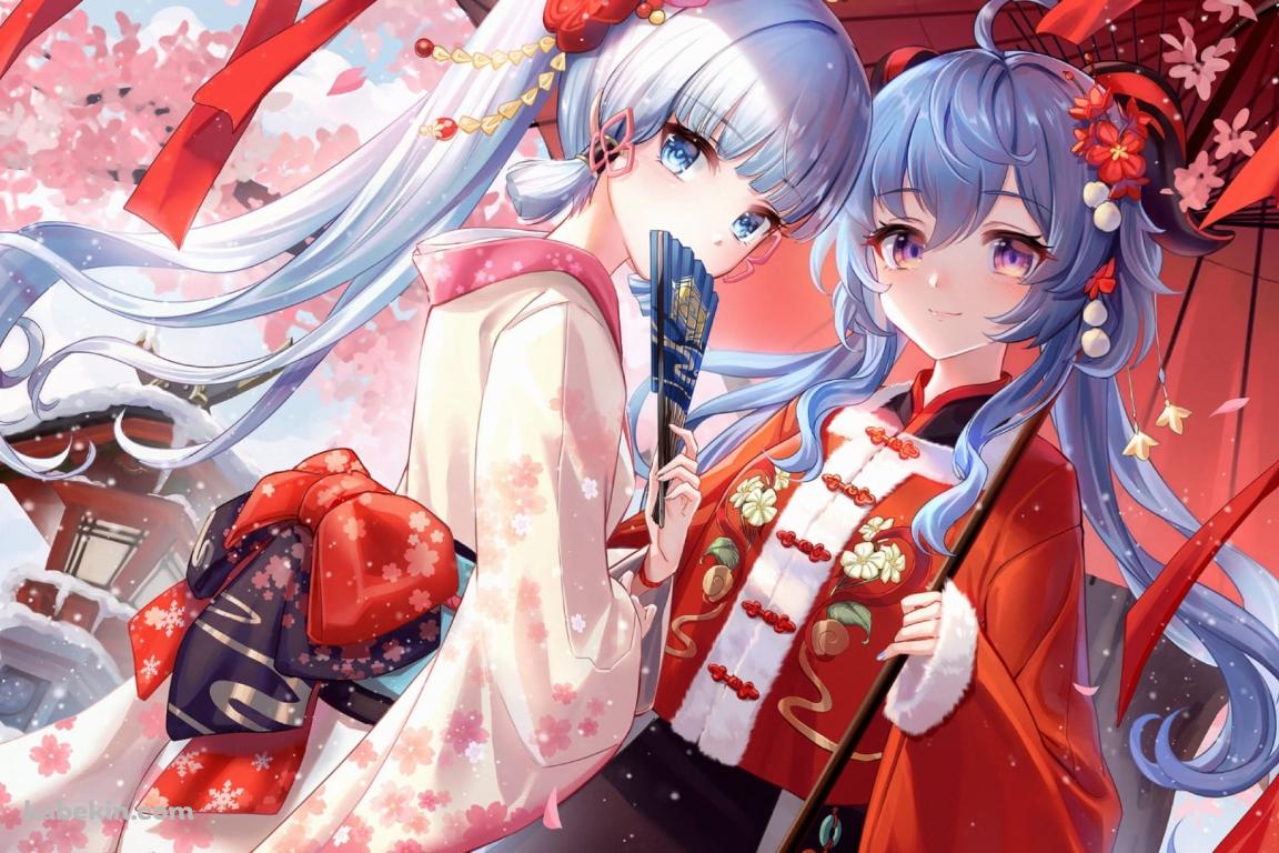 かわいい甘雨(かんう) / 神里 綾華(かみさとあやか) / 原神の壁紙(1152px x 768px) 高画質 PC・デスクトップ用