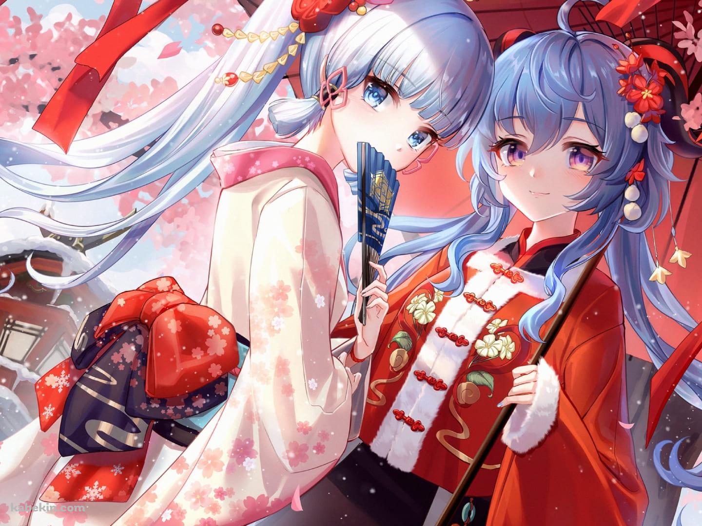 かわいい甘雨(かんう) / 神里 綾華(かみさとあやか) / 原神の壁紙(1440px x 1080px) 高画質 PC・デスクトップ用