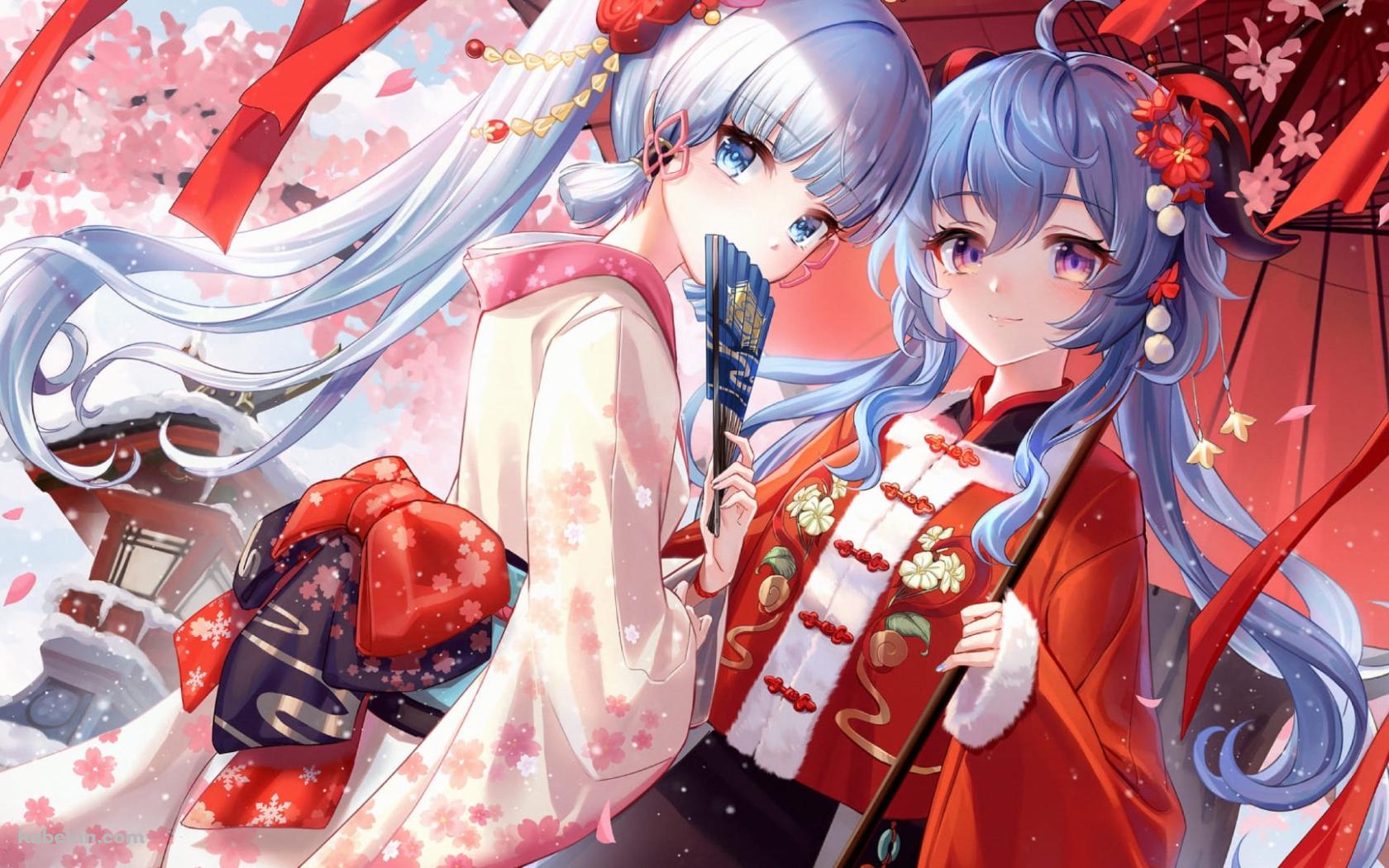 かわいい甘雨(かんう) / 神里 綾華(かみさとあやか) / 原神の壁紙(1680px x 1050px) 高画質 PC・デスクトップ用