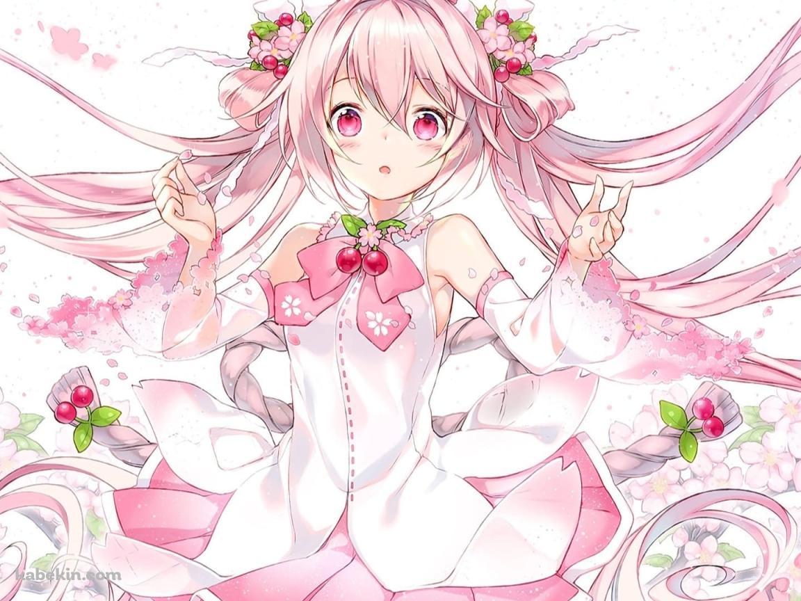 かわいい桜ミク / ボーカロイドの壁紙(1152px x 864px) 高画質 PC・デスクトップ用