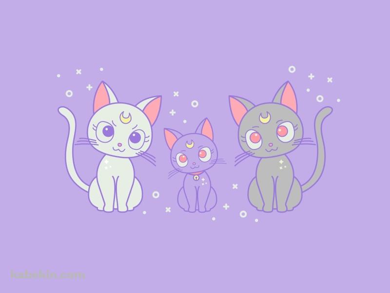 セーラームーン / ルナ / アルテミス / ダイアナ / 猫の壁紙(800px x 600px) 高画質 PC・デスクトップ用