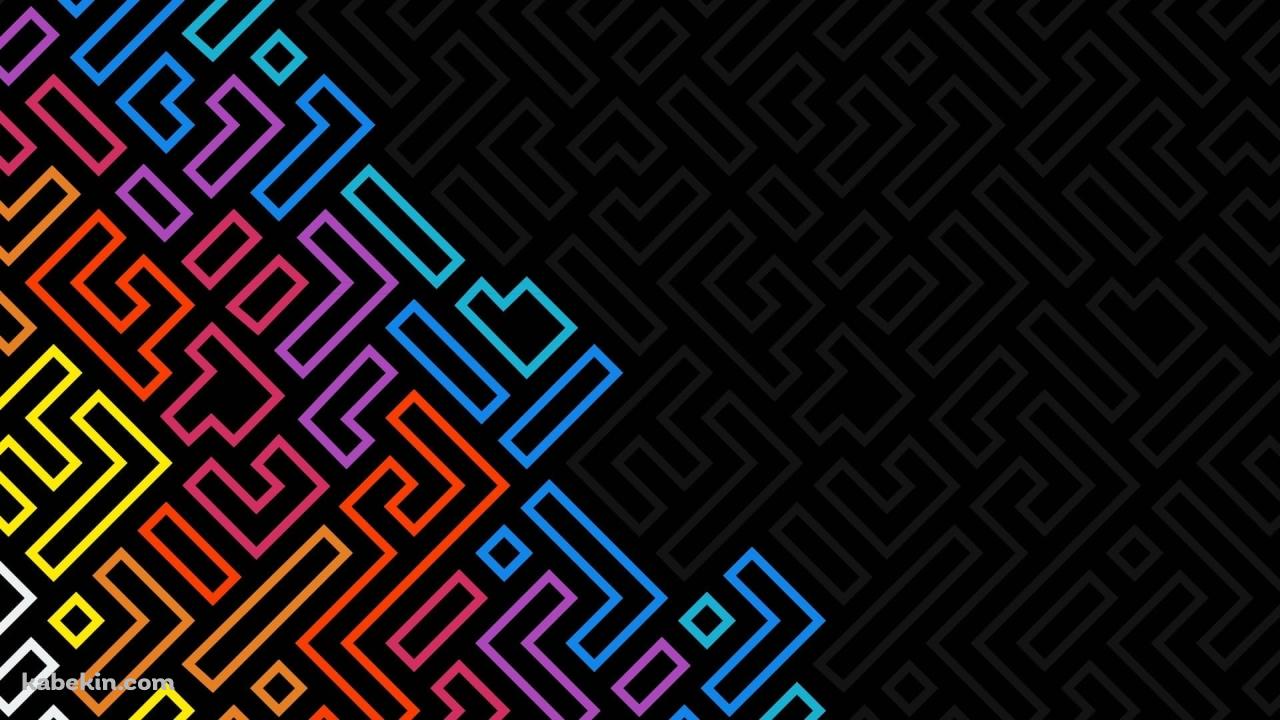 カラフルな迷路 / 背景の壁紙(1280px x 720px) 高画質 PC・デスクトップ用