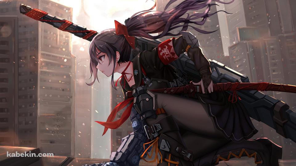 女子高生 / 侍 / 刀 / かっこいい / セーラー服 / ブーツの壁紙(960px x 540px) 高画質 PC・デスクトップ用