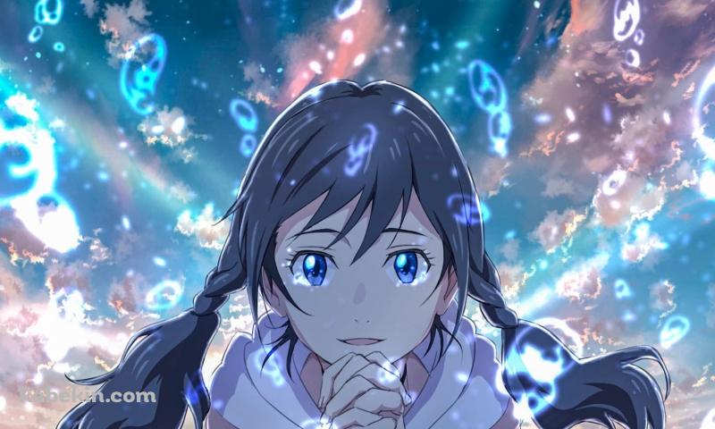 お祈りをする天野陽菜(あまの ひな) / 100％の晴れ女 / 天気の子の壁紙(800px x 480px) 高画質 PC・デスクトップ用