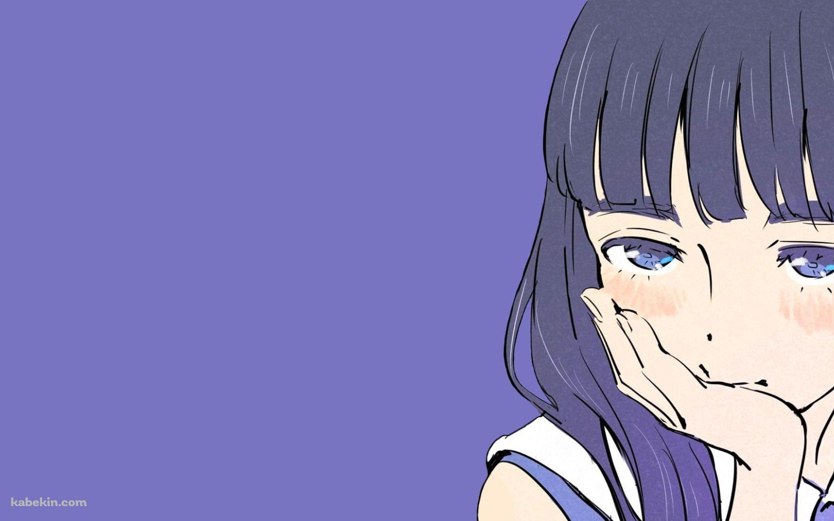 頬杖をつく少女 / かわいい / 紫の壁紙(1680px x 1050px) 高画質 PC・デスクトップ用