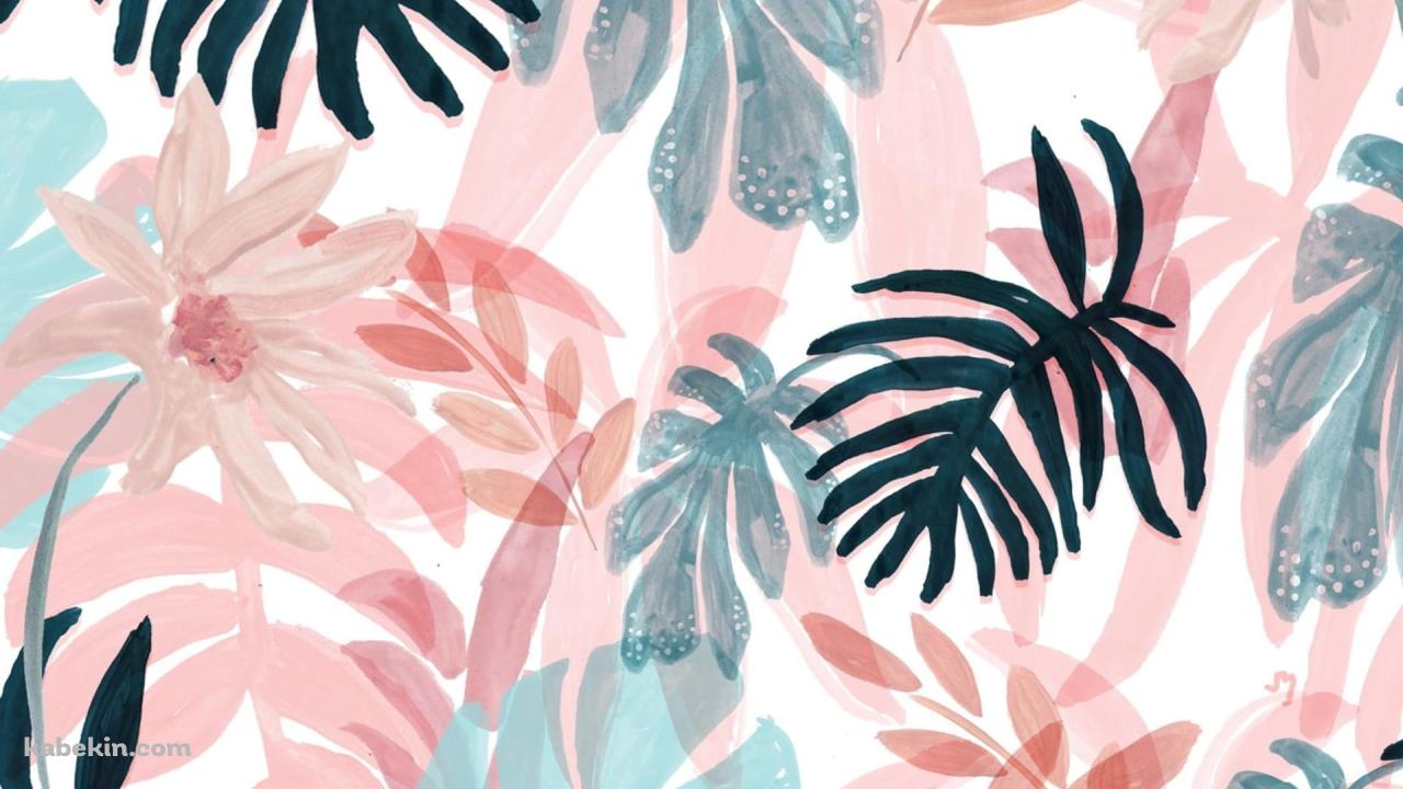 水彩で描いた植物の壁紙(1280px x 720px) 高画質 PC・デスクトップ用