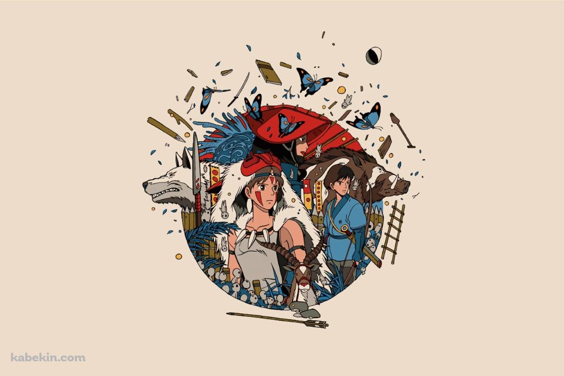 もののけ姫 / アシタカ / サン / エボシ御前 / 乙事主 / ヤックル / こだまの壁紙(1152px x 768px) 高画質 PC・デスクトップ用