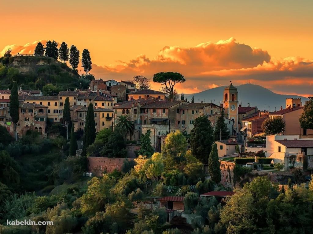 イタリア / トスカーナ地方の街並み / 村の壁紙(1024px x 768px) 高画質 PC・デスクトップ用