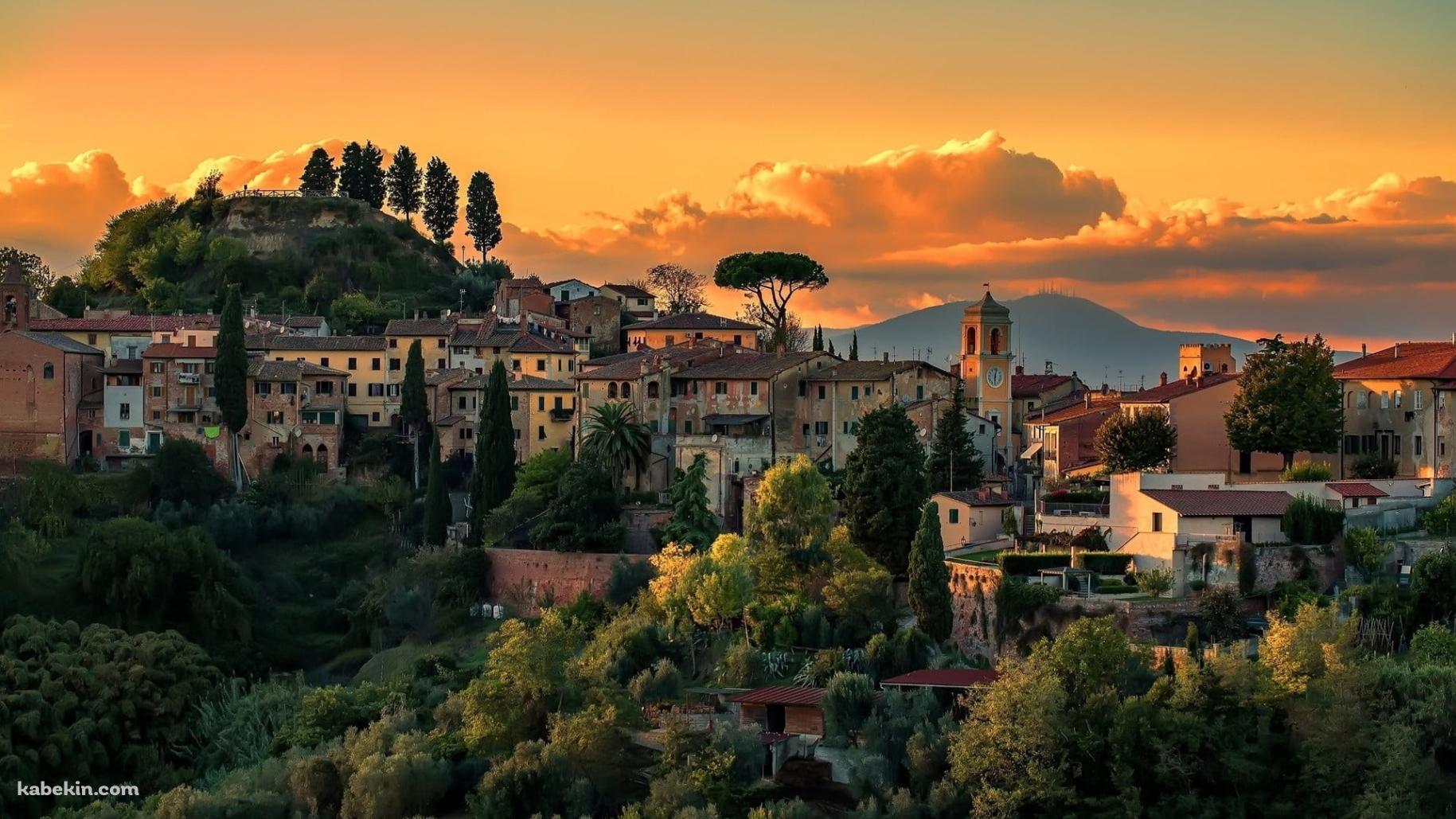 イタリア / トスカーナ地方の街並み / 村の壁紙(1829px x 1029px) 高画質 PC・デスクトップ用