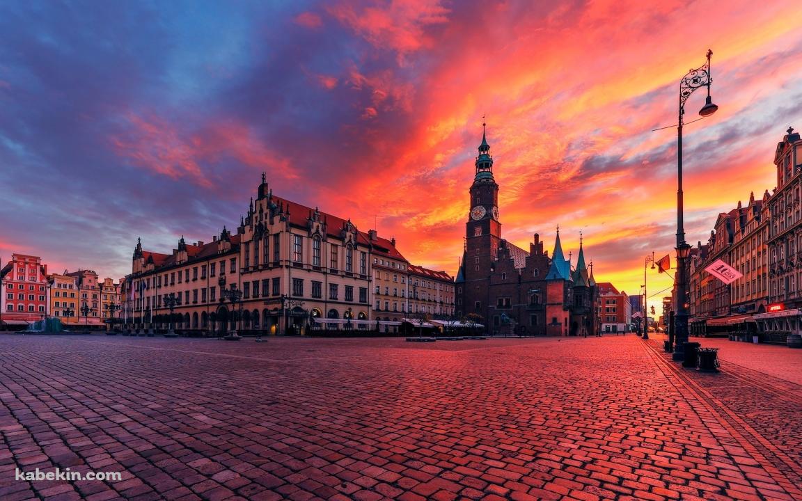 ヴロツワフ / 綺麗なポーランドの都市 / 夕暮れの壁紙(1152px x 720px) 高画質 PC・デスクトップ用