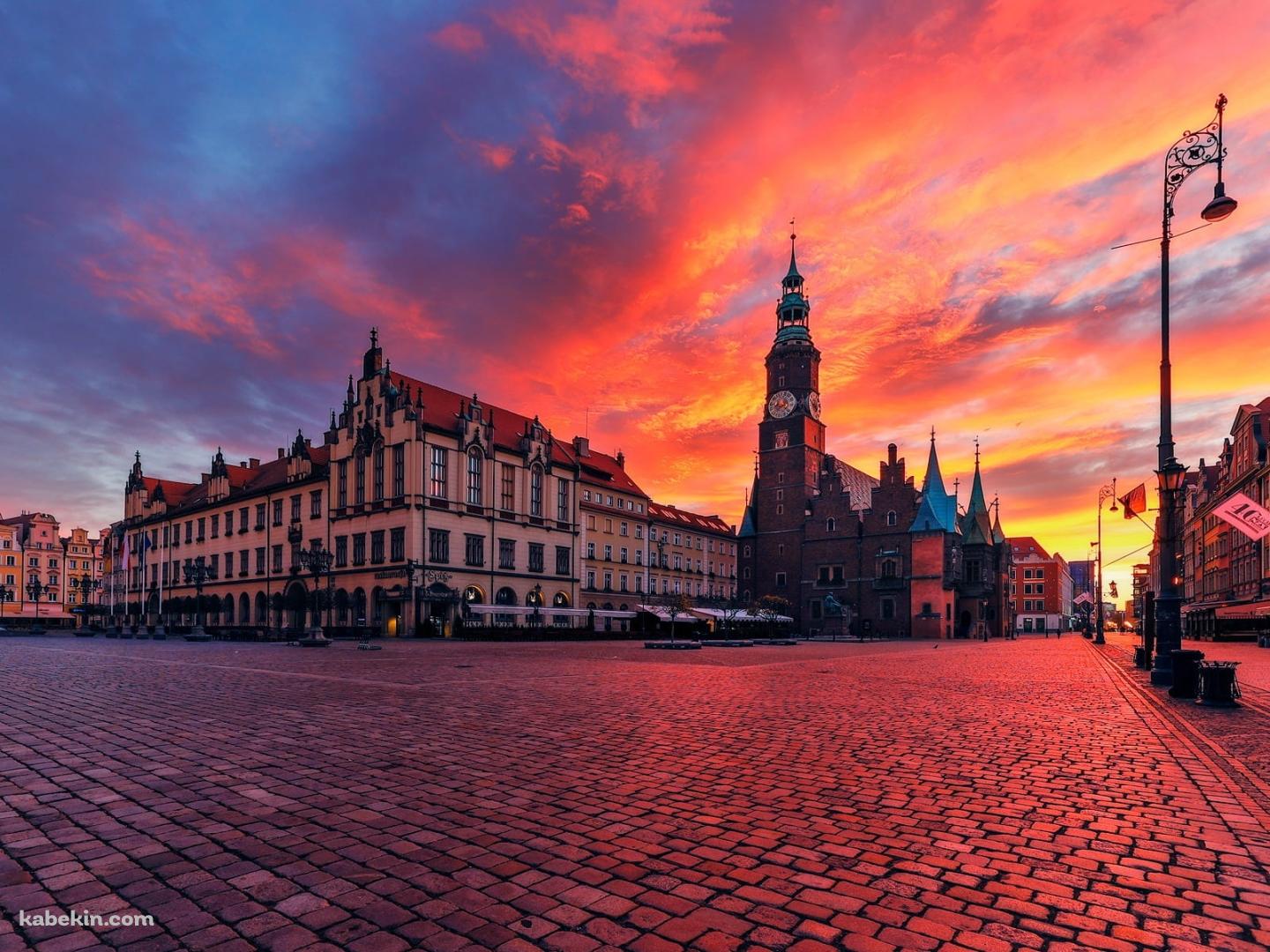 ヴロツワフ / 綺麗なポーランドの都市 / 夕暮れの壁紙(1440px x 1080px) 高画質 PC・デスクトップ用