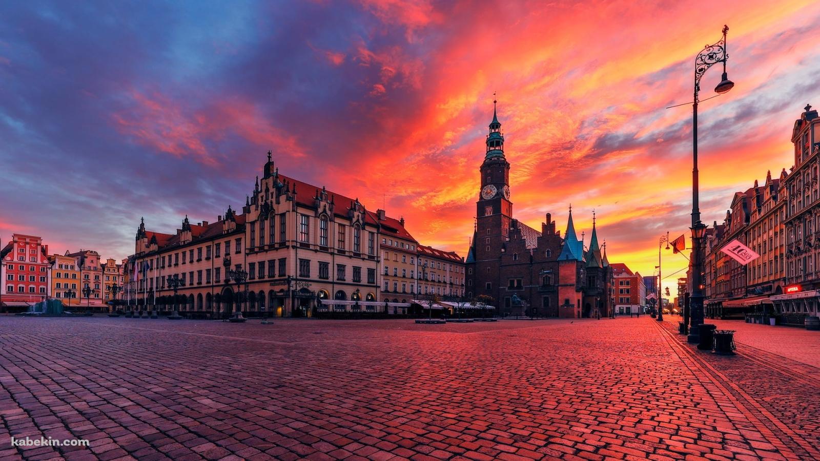ヴロツワフ / 綺麗なポーランドの都市 / 夕暮れの壁紙(1600px x 900px) 高画質 PC・デスクトップ用