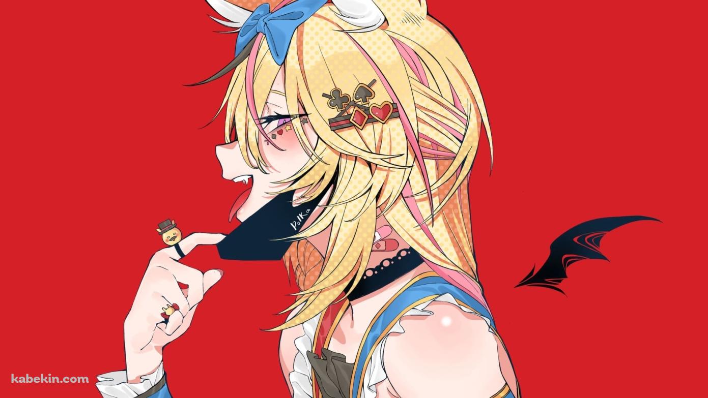 かわいい尾丸ポルカ / ファンアート / バーチャルYouTuber / ホロライブの壁紙(1391px x 783px) 高画質 PC・デスクトップ用