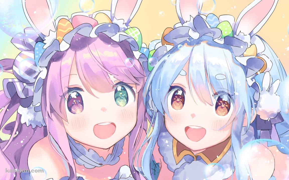 かわいい兎田ぺこら / 姫森ルーナ / バーチャルYouTuber / ホロライブの壁紙(1152px x 720px) 高画質 PC・デスクトップ用