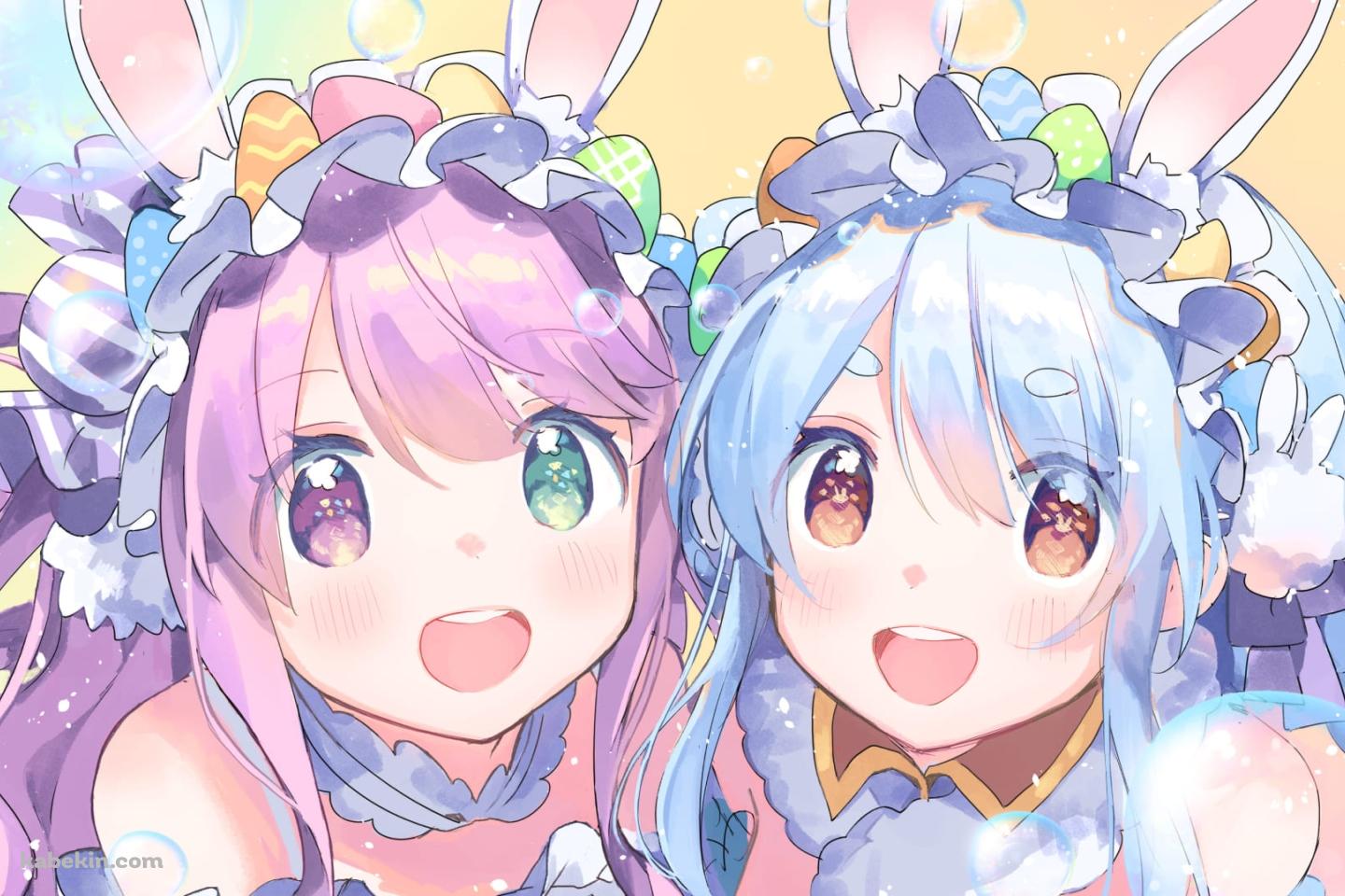 かわいい兎田ぺこら / 姫森ルーナ / バーチャルYouTuber / ホロライブの壁紙(1440px x 960px) 高画質 PC・デスクトップ用