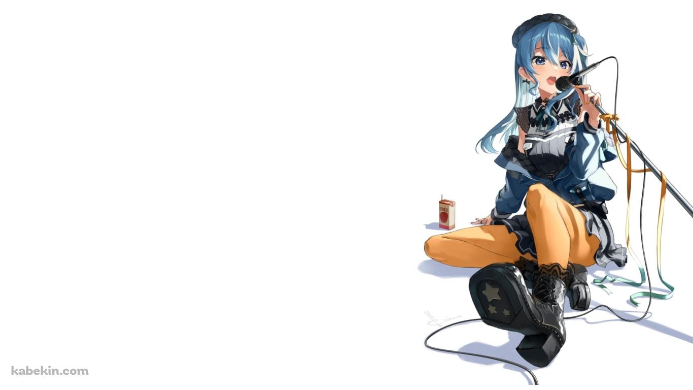 歌を唄う星街すいせい / バーチャルYouTuber / ホロライブの壁紙(1366px x 768px) 高画質 PC・デスクトップ用