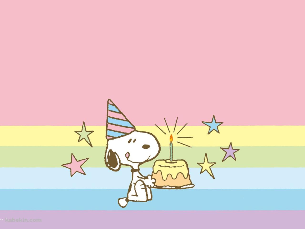 スヌーピー / Snoopy / 誕生日ケーキの壁紙(1280px x 960px) 高画質 PC・デスクトップ用