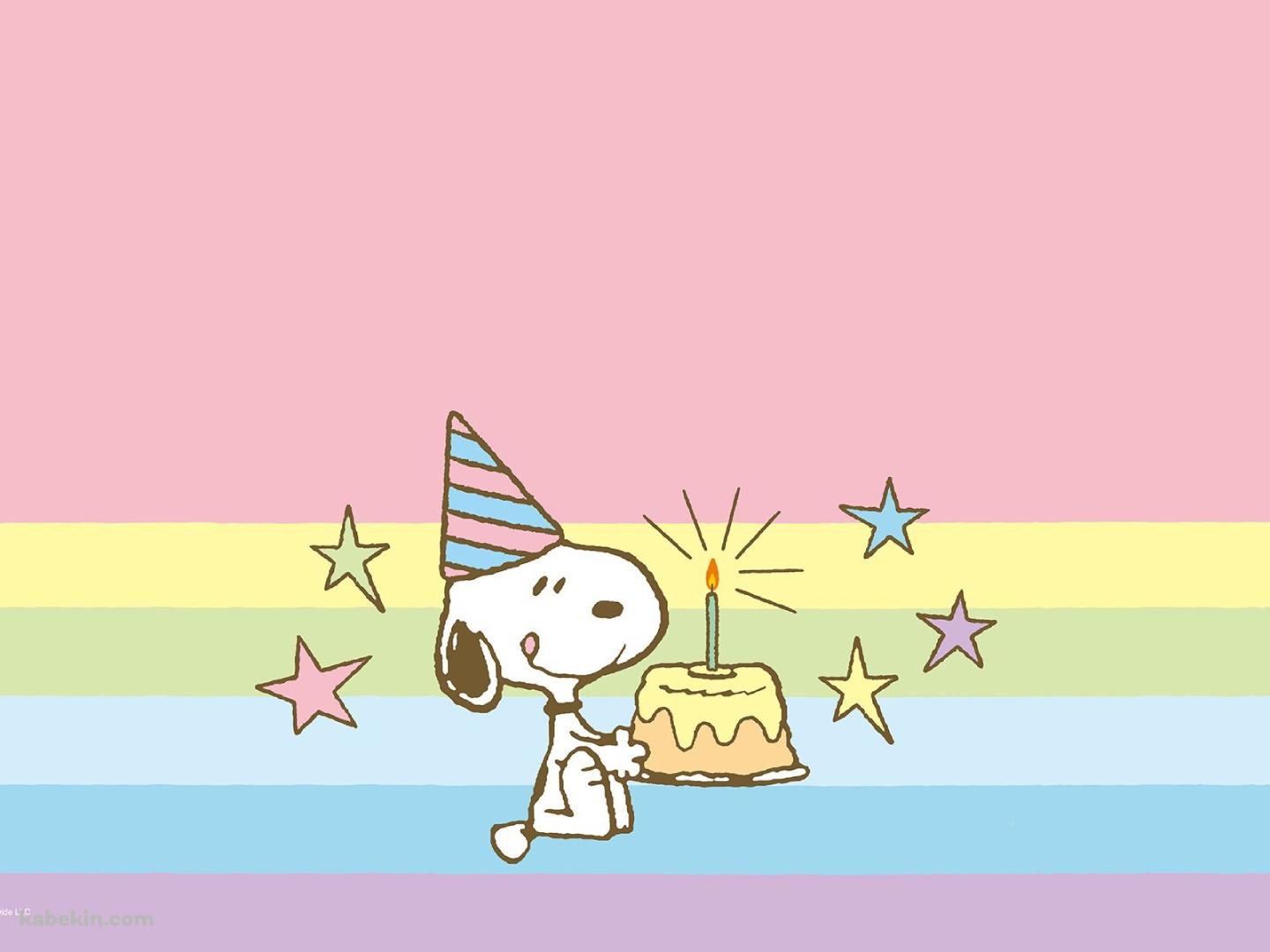 スヌーピー / Snoopy / 誕生日ケーキの壁紙(1440px x 1080px) 高画質 PC・デスクトップ用