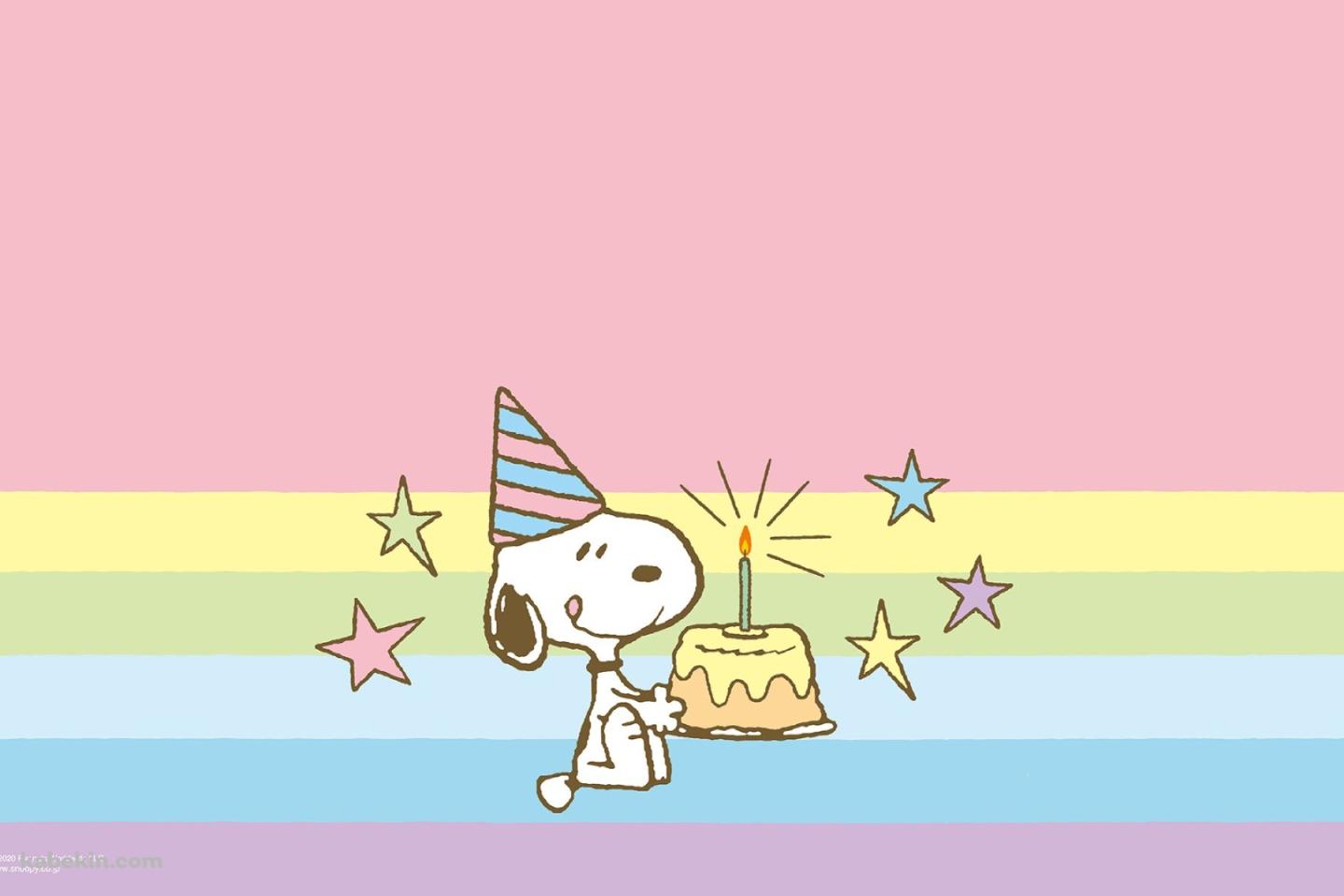 スヌーピー / Snoopy / 誕生日ケーキの壁紙(1440px x 960px) 高画質 PC・デスクトップ用