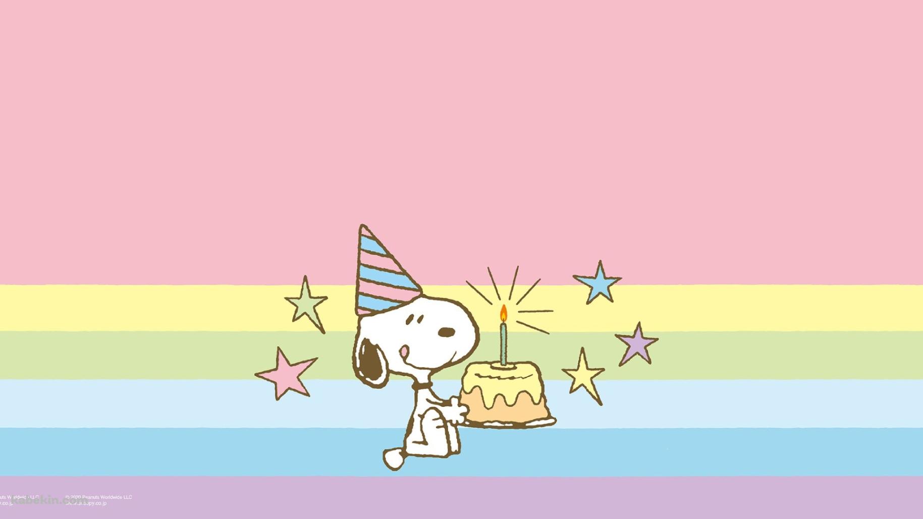 スヌーピー / Snoopy / 誕生日ケーキの壁紙(1829px x 1029px) 高画質 PC・デスクトップ用