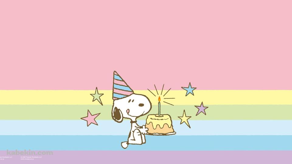 スヌーピー / Snoopy / 誕生日ケーキの壁紙(960px x 540px) 高画質 PC・デスクトップ用