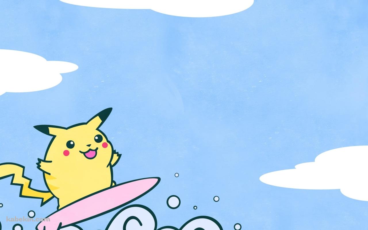 サーフィンをする可愛いピカチュウ / 波乗り / ポケモン / ポケットモンスターの壁紙(1280px x 800px) 高画質 PC・デスクトップ用