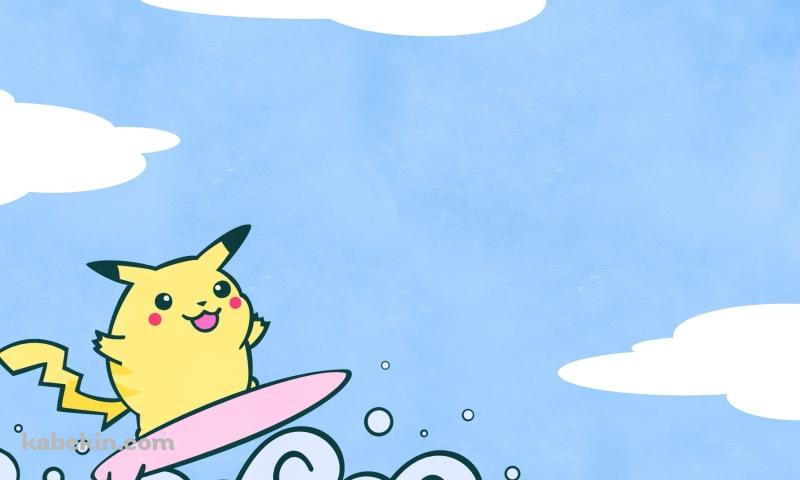 サーフィンをする可愛いピカチュウ / 波乗り / ポケモン / ポケットモンスターの壁紙(800px x 480px) 高画質 PC・デスクトップ用