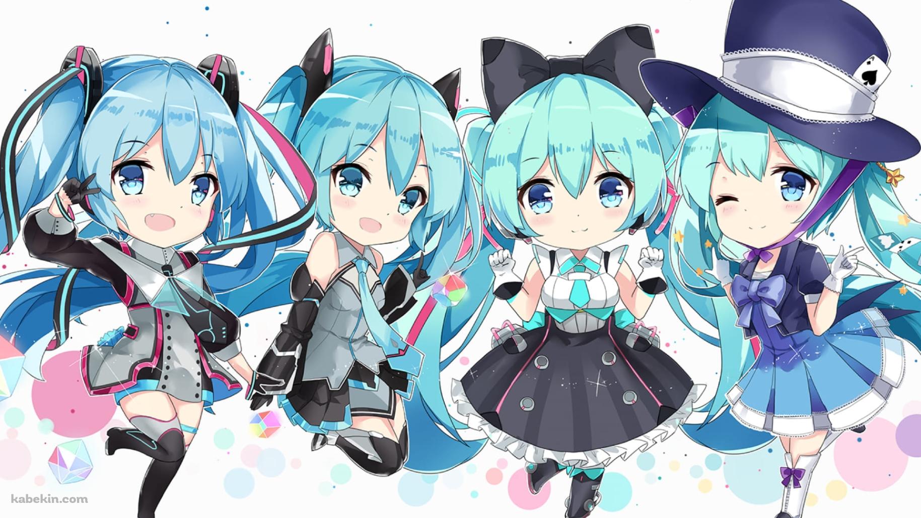 可愛い初音ミク / デフォルメ / ボカロの壁紙(1829px x 1029px) 高画質 PC・デスクトップ用