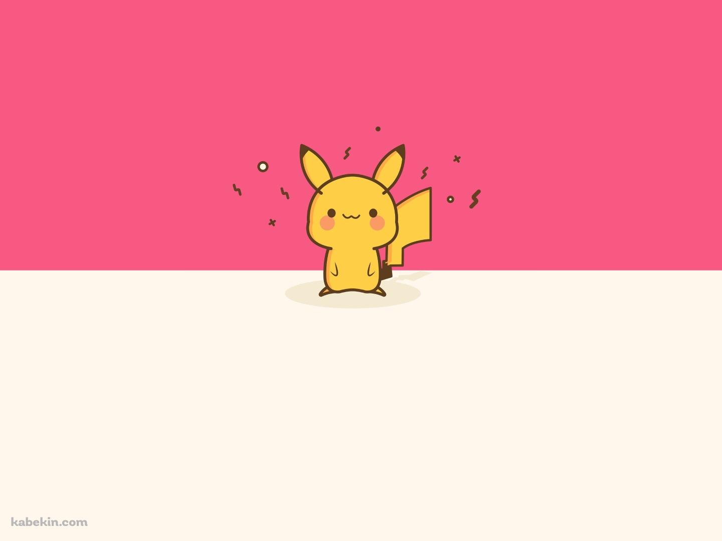 かわいいピカチュウ / ポケモン / ポケットモンスター / ピンクの壁紙(1440px x 1080px) 高画質 PC・デスクトップ用