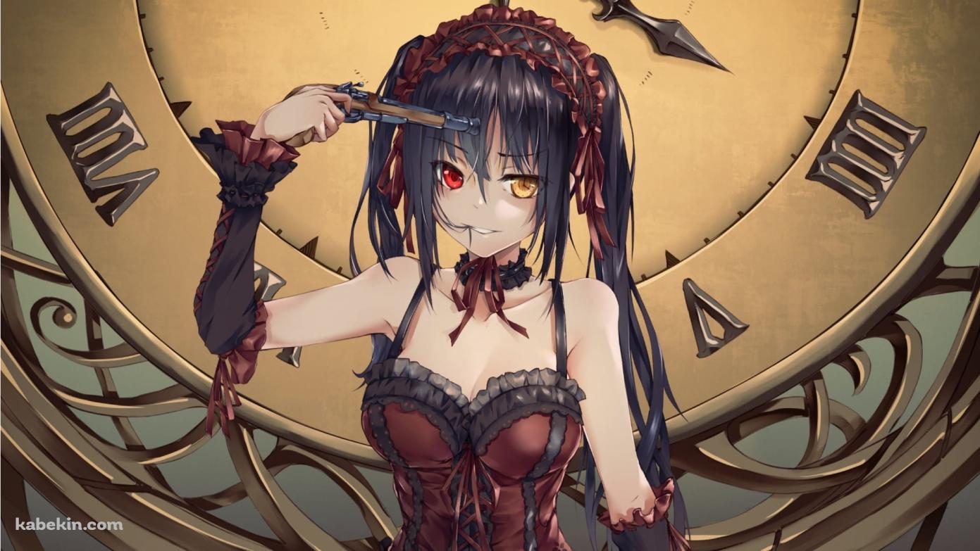 銃口を頭に当てる時崎狂三 / デート・ア・ライブ / ファンアートの壁紙(1391px x 783px) 高画質 PC・デスクトップ用