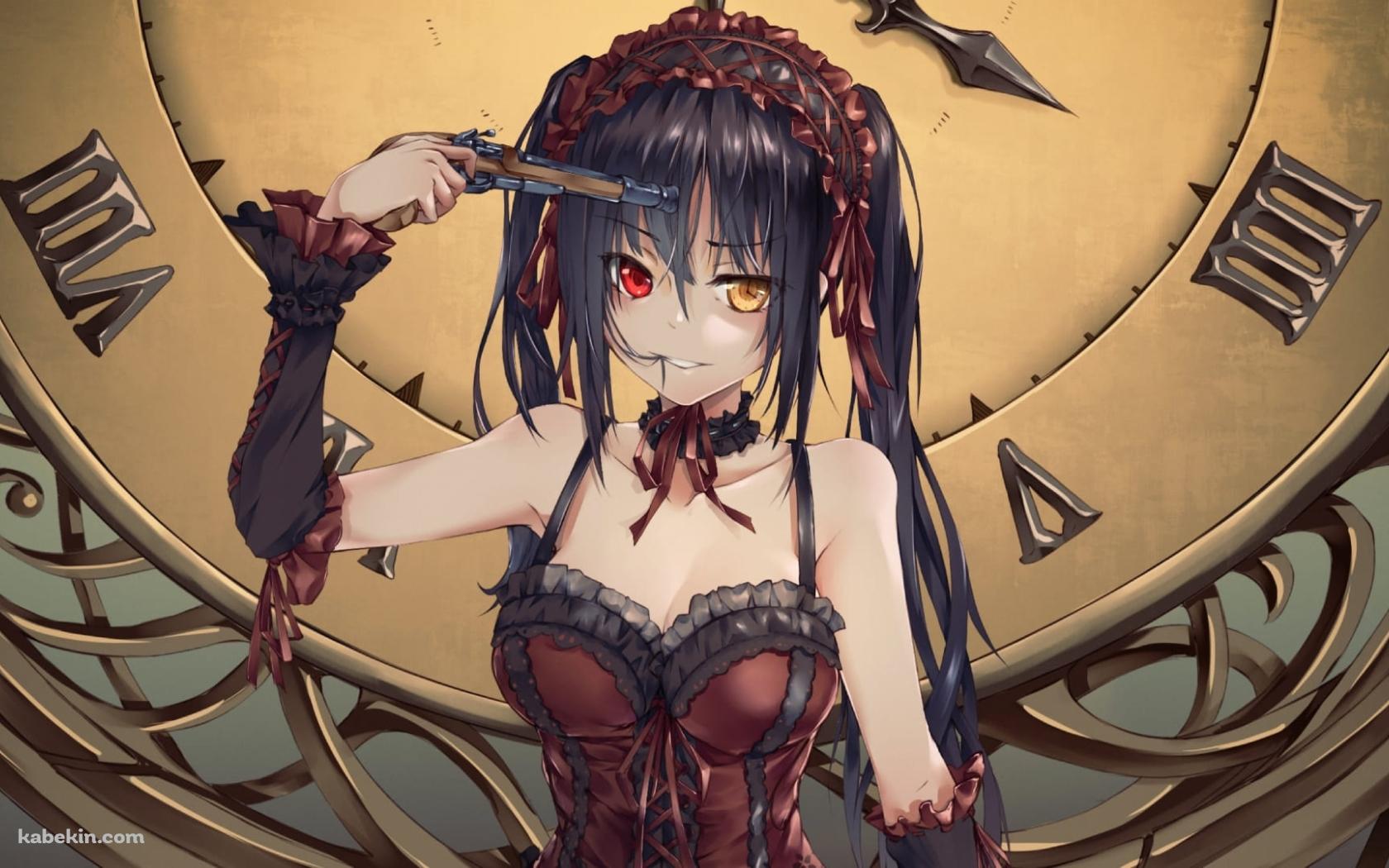 銃口を頭に当てる時崎狂三 / デート・ア・ライブ / ファンアートの壁紙(1680px x 1050px) 高画質 PC・デスクトップ用