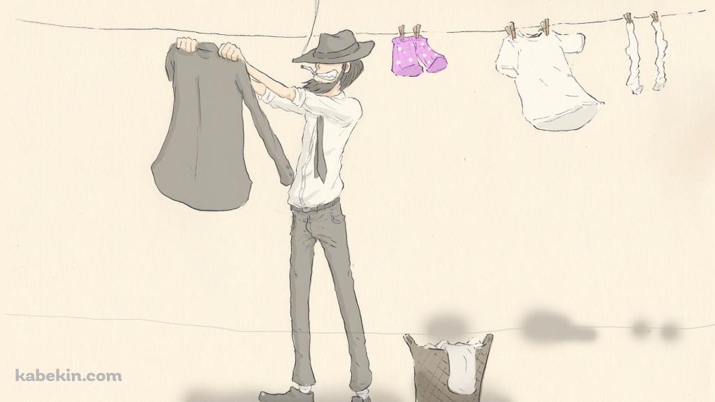 洗濯物を干す次元 / ルパン三世の壁紙(1024px x 576px) 高画質 PC・デスクトップ用