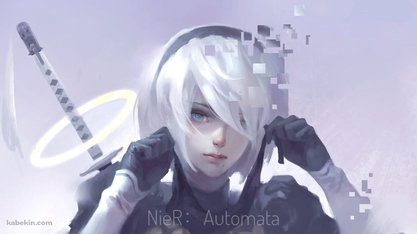 ポーズをとる可愛い2B / ニーアオートマタの壁紙(1391px x 783px) 高画質 PC・デスクトップ用