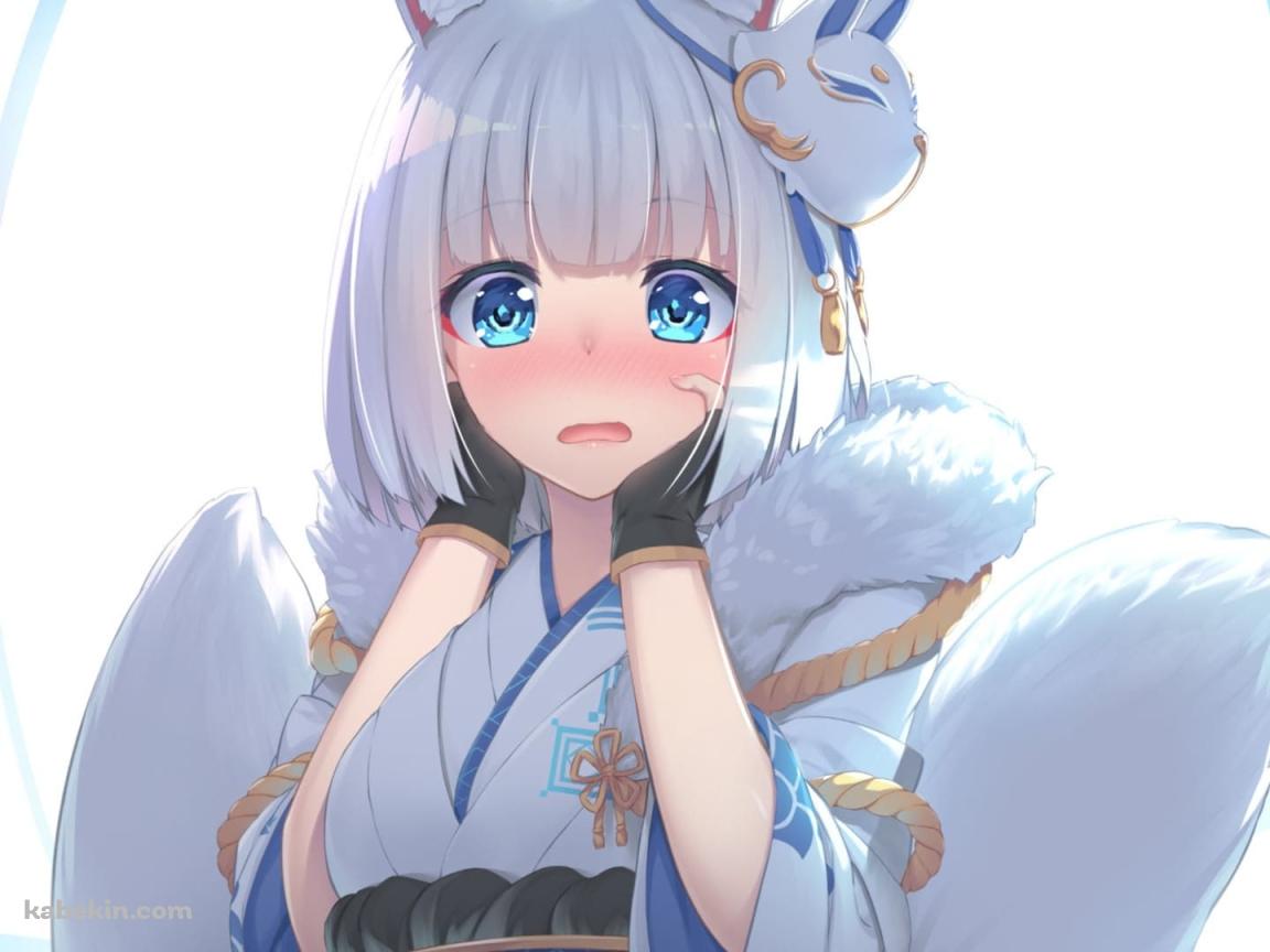 照れた表情のかわいい加賀 / アズールレーンの壁紙(1152px x 864px) 高画質 PC・デスクトップ用